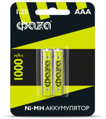 Аккумулятор AAA/HR03 1.2В 1000мА.ч Ni-MH BL-2 (уп.2шт) ФАZА 5002913