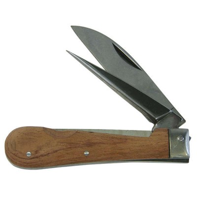 Нож для резки кабеля с деревянной рукояткой с разверткой HAUPA 200014