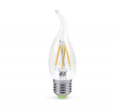 Лампа светодиодная филаментная LED-свеча на ветру-premium 5Вт свеча на ветру 4000К белый E27 450лм 160-260В прозр. ASD 4