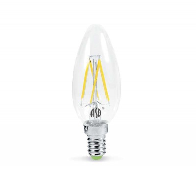 Лампа светодиодная филаментная LED-свеча-premium 7Вт свеча 4000К белый E14 630лм 230В прозр. ASD 4690612005324