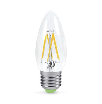 Лампа светодиодная филаментная LED-свеча-premium 5Вт свеча 4000К белый E27 450лм 230В прозр. ASD 4690612003511