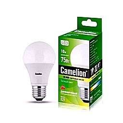 Лампа светодиодная диммируемая LED10-A60-D/830/E27 10Вт грушевидная 3000К тепл. бел. E27 790лм 220-240В Camelion 11622