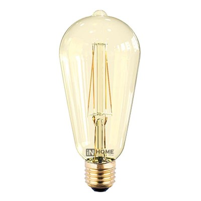 Лампа светодиодная LED-ST64-deco 7Вт 230В E27 3000К 630Лм зол. IN HOME 4690612008097