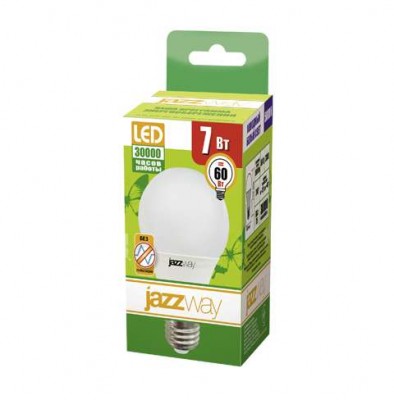 Лампа светодиодная PLED- ECO- A60 7Вт E27 5000К 8+2 JazzWay 4895205014176