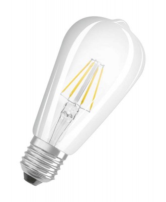 Лампа светодиодная PARATHOM Retrofit CLASSIC Edison 60 6W/827 6Вт 2700К тепл. бел. E27 FIL OSRAM 4052899972834