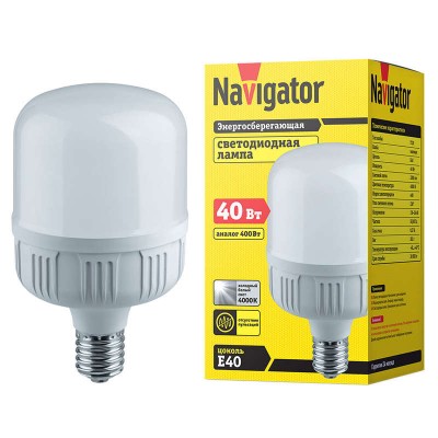 Лампа светодиодная 61 481 NLL-T120-40-230-840-E40 Navigator 20700