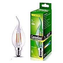 Лампа светодиодная LED4-CW35-FL/830/E14 4Вт свеча на ветру 3000К тепл. бел. E14 375лм 220-240В Camelion 11991