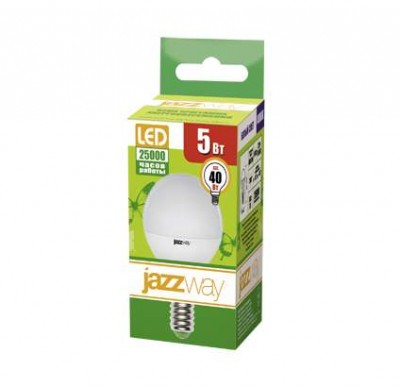 Лампа светодиодная PLED- ECO-G45 5Вт E14 4000К 8+2 JazzWay 4895205014244