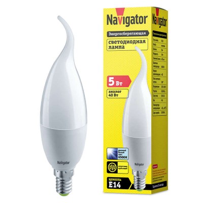 Лампа светодиодная 61 251 NLL-P-FC37-5-230-6.5K-E14-FR Navigator 20205