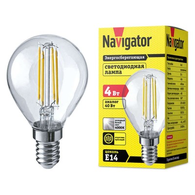 Лампа светодиодная 61 342 NLL-F-G45-4-230-4K-E14 Navigator 20444