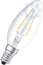 Лампа светодиодная PARATHOM Retrofit CLASSIC B 25 2W/827 2Вт свеча 2700К тепл. бел. E14 230лм 230В FIL 10х1 OSRAM 405289