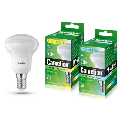 Лампа светодиодная LED7-R50/830/E14 7Вт 3000К тепл. бел. E14 515лм 220-240В Camelion 12037