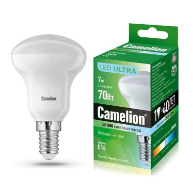 Лампа светодиодная LED7-R50/845/E14 7Вт 4500К белый E14 565лм 220-240В Camelion 12038