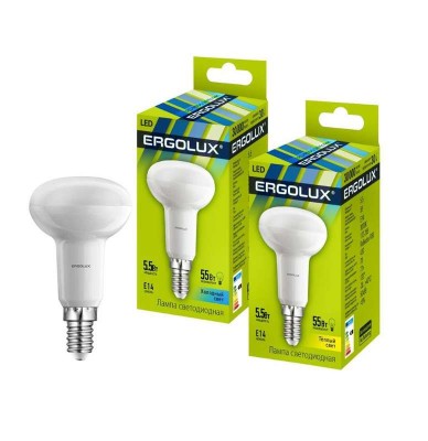 Лампа светодиодная LED-R50-5.5W-E14-3000K Рефлектор 172-265В Ergolux 12152