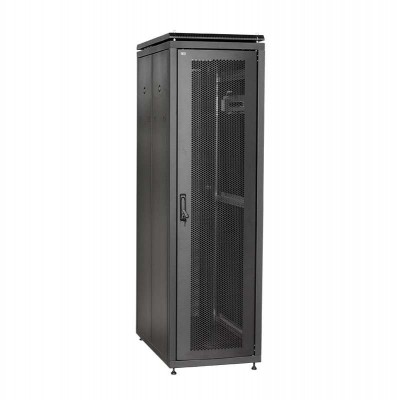 Шкаф сетевой 19дюйм  LINEA N 38U 600х1000мм с L-профилями перфорированные двери черн. ITK LN05-38U61-PP-L