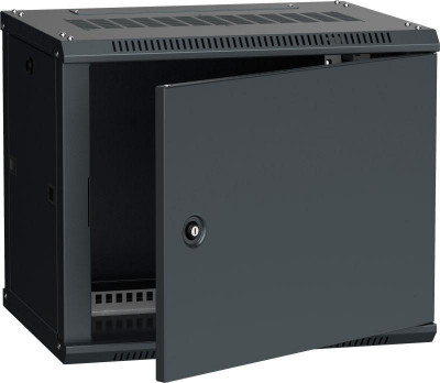 Шкаф 19 дюйм LINEA W 9U 600х450мм настен. метал. дверь RAL9005 ITK LWR5-09U64-MF