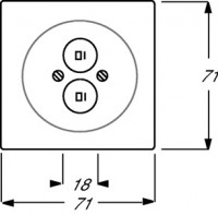 Плата центральная 2-разъема для LS impuls черн. бархат ABB 2CKA001753A0145