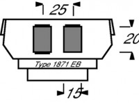 Суппорт (цоколь) для 2-х разъемов AMP кат. 3 (6 или 8п) ABB 2CKA001764A0273