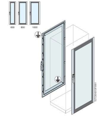 Дверь со стеклом 1800х600мм ABB ET1860K
