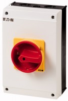 Выключатель нагрузки в корпусе 3P+N 63А запираемый P3-63/I4/SVB/N красн./желт. ручка EATON 207349