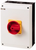 Выключатель нагрузки в корпусе 3P+N 100А запираемый P3-100/I5/SVB/N красн./желт. ручка EATON 207379