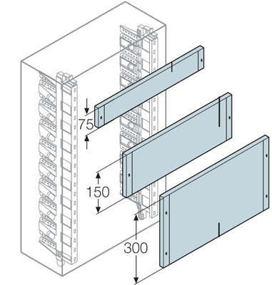Панель глухая H=75мм для шкафов Gemini (размер 6) ABB 1SL0321A00