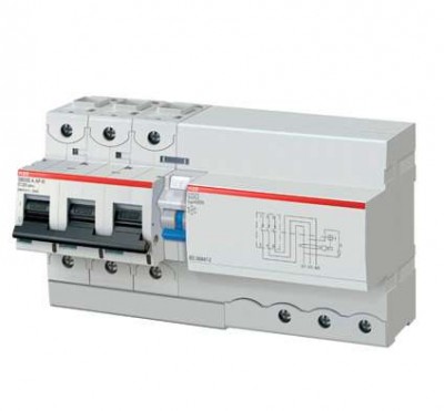 Выключатель автоматический дифференциального тока D 125А 300мА тип A DS803N ABB 2CCA893005R0841
