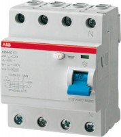 Выключатель дифференциального тока (УЗО) 4п 63А 100мА тип A F204 ABB 2CSF204101R2630