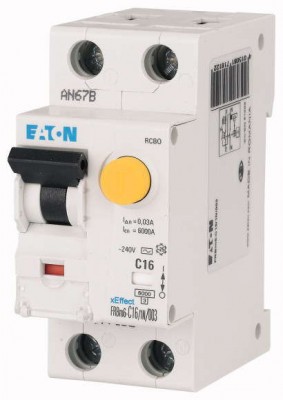 Выключатель автоматический дифференциального тока 2п B 2А 30мА AC 10кА FRBm6-B2/1N/003 EATON 178105