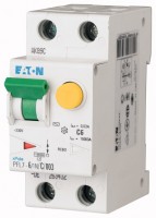 Выключатель автоматический дифференциального тока 2п (1P+N) C 6А 30мА тип AC 10кА PFL7 2мод. EATON 263432