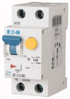 Выключатель автоматический дифференциального тока 2п (1P+N) C 20А 30мА тип AC 10кА PFL7-20/1N/C/003-DE EATON 263543