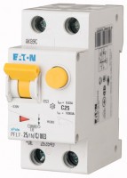 Выключатель автоматический дифференциального тока 2п (1P+N) C 25А 30мА тип AC 10кА PFL7-25/1N/C/003-DE EATON 263549