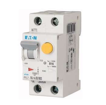 Выключатель автоматический дифференциального тока 2п B 16А 300мА AC 10кА PFL7-16/1N/B/03 EATON 165619