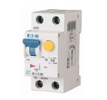 Выключатель автоматический дифференциального тока 2п B 20А 300мА AC 10кА PFL7-20/1N/B/03 EATON 165647