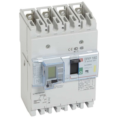 Выключатель автоматический дифференциального тока 4п 25А 16кА DPX3 160 термомагнитн. расцеп. Leg 420031