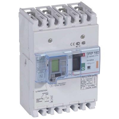 Выключатель автоматический дифференциального тока 4п 25А 25кА DPX3 160 термомагнитн. расцеп. Leg 420071
