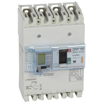 Выключатель автоматический дифференциального тока 4п 63А 25кА DPX3 160 термомагнитн. расцеп. Leg 420073