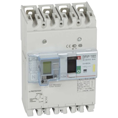 Выключатель автоматический дифференциального тока 4п 80А 16кА DPX3 160 термомагнитн. расцеп. Leg 420034