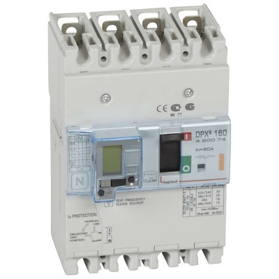 Выключатель автоматический дифференциального тока 4п 80А 25кА DPX3 160 термомагнитн. расцеп. Leg 420074