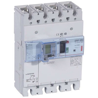 Выключатель автоматический дифференциального тока 4п 100А 36кА DPX3 250 термомагнитн. расцеп. Leg 420255