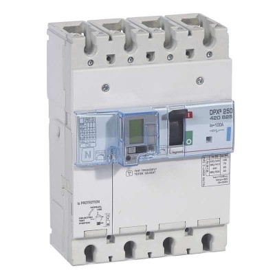 Выключатель автоматический дифференциального тока 4п 100А 70кА DPX3 250 термомагнитн. расцеп. Leg 420625