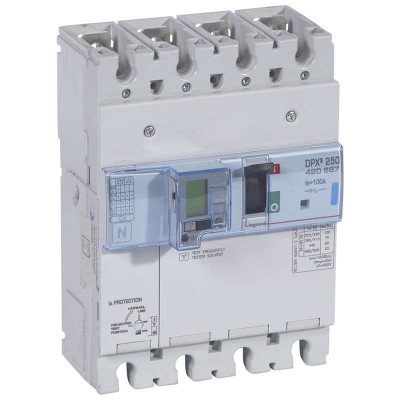 Выключатель автоматический дифференциального тока 4п 100А 70кА DPX3 250 электрон. расцеп. с изм. блоком Leg 420687