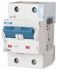 Выключатель автоматический модульный 2п B 20А 25кА PLHT-B20/2 EATON 247998