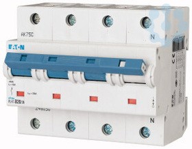 Выключатель автоматический модульный 4п (3P+N) D 20А 25кА PLHT-D20/3N EATON 248068