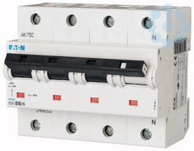 Выключатель автоматический модульный 4п (3P+N) C 40А 25кА PLHT-C40/3N EATON 248062