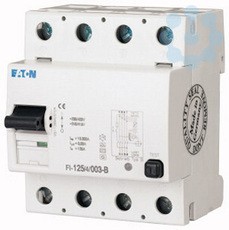 Выключатель дифференциального тока (УЗО) 4п 125А 30мА тип AC 10кА FI-125/4/003-A EATON 279165