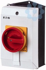 Выключатель нагрузки в корпусе 3п 25А запираемый P1-25/I1/SVB красн./желт. ручка EATON 233987