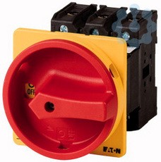 Выключатель нагрузки 3P+N 100А запираемый заднее креп. P3-100/V/SVB/N красн./желт. ручка EATON 024636