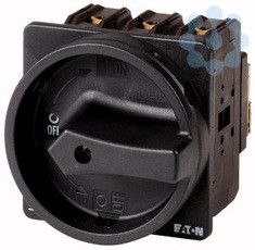 Выключатель нагрузки 3P+1НО+1НЗ 63А запираемый перед. креп. P3-63/EA/SVB-SW/HI11 черн. ручка EATON 022264