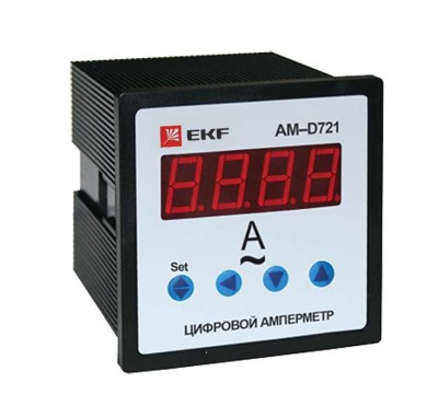 Амперметр цифровой AM-D721 на панель 72х72 однофазный EKF am-d721
